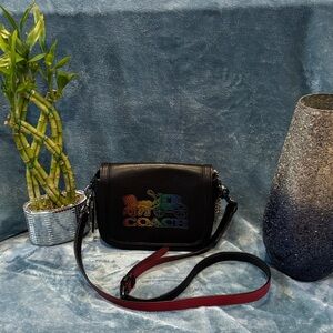 Coach Black Bag with Colorful Logo